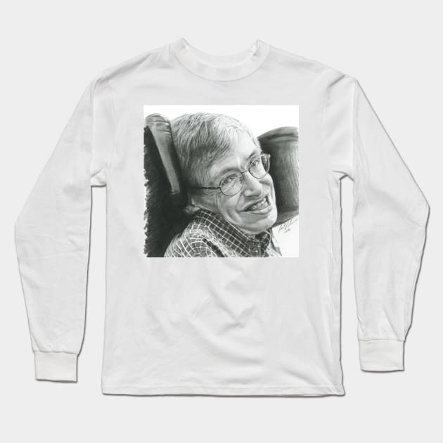 Stephen Hawking - Timeless Smile Long Sleeve T-Shirt by allthumbs